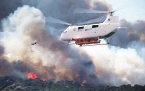 Maidenvlucht: onbemande helikopter T1400, een mini-Chinook look alike